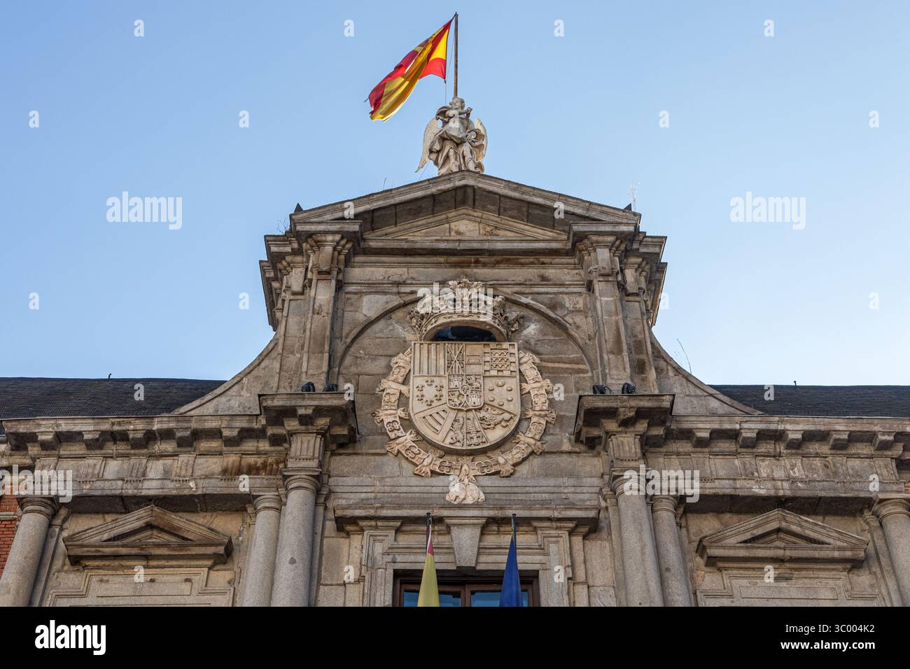 Madrid, Spain. Main facade of the Palacio de Santa Cruz, a 17th-century ...