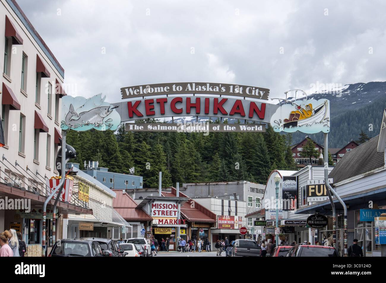 Ketchikan welcome banner Stock Photo