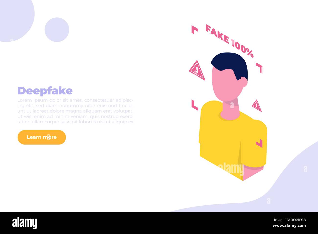 Deepfake, Deep face technology concept. Isometric Vector illustration ...