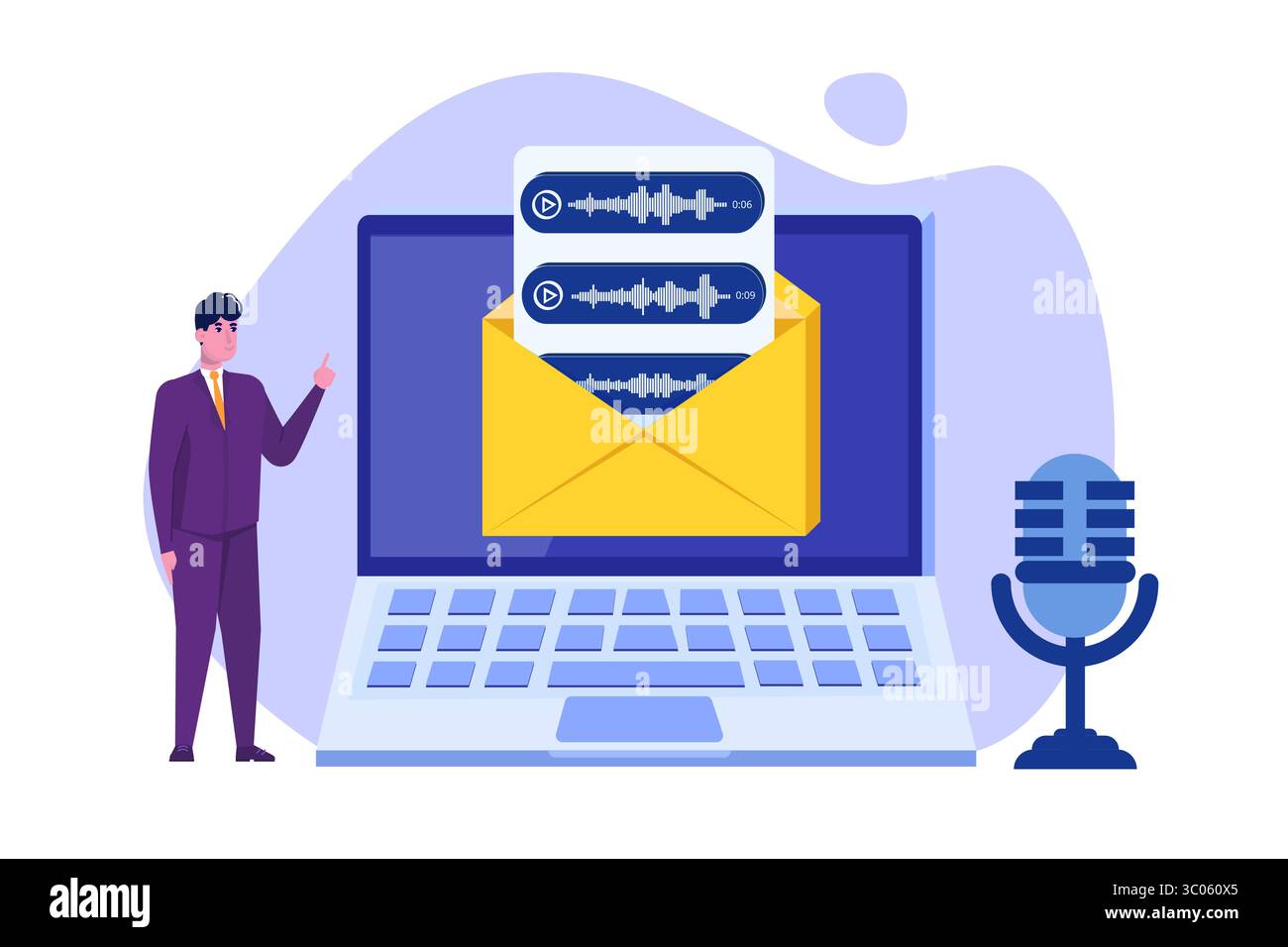 Voice messages, Voice recognition concept with character. Can use for ...