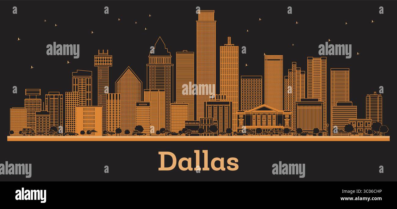Dallas skyline illustration hi-res stock photography and images - Alamy
