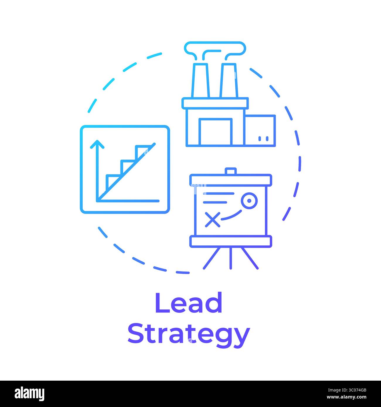 Lead strategy blue gradient concept icon Stock Vector Image & Art - Alamy