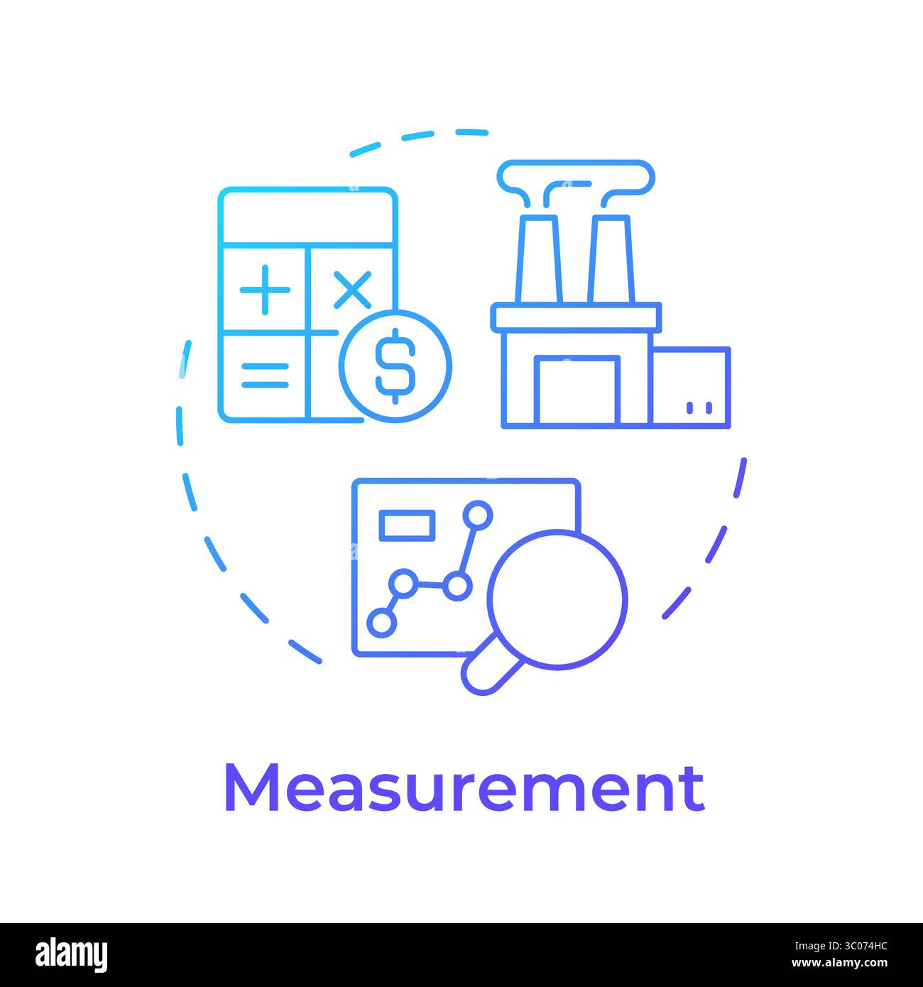 Measurement blue gradient concept icon Stock Vector