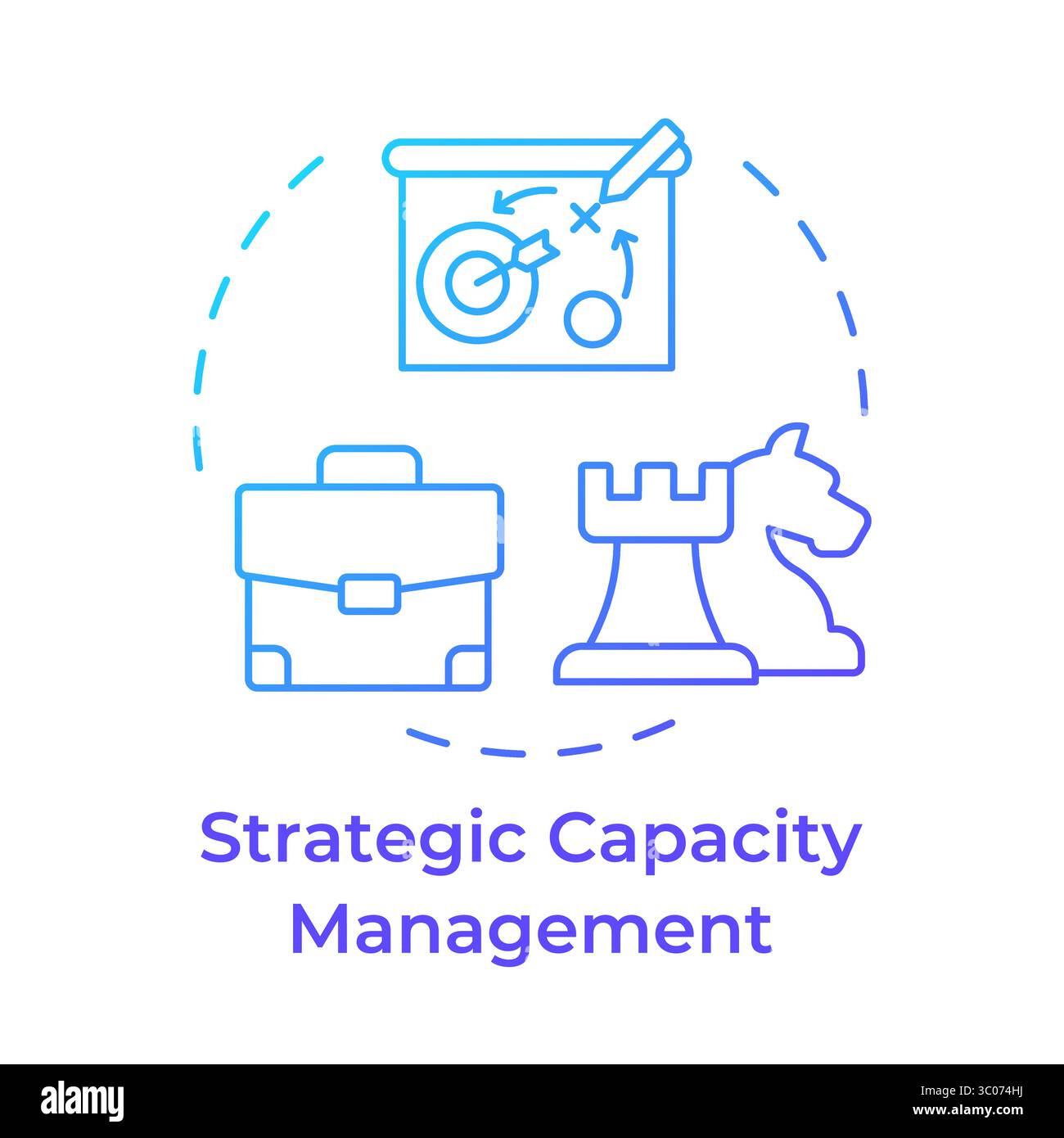 Strategic capacity management blue gradient concept icon Stock Vector ...