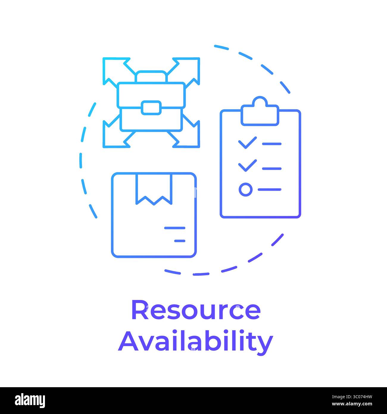 Resource availability blue gradient concept icon Stock Vector