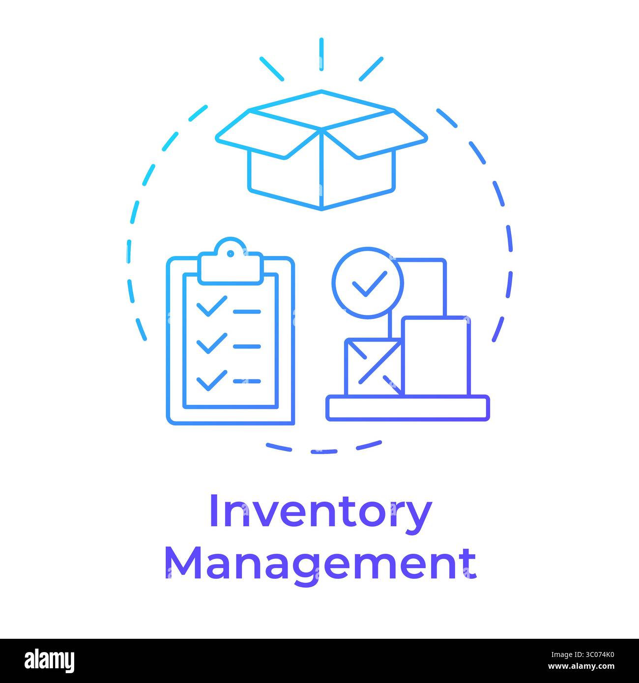 Inventory management blue gradient concept icon Stock Vector