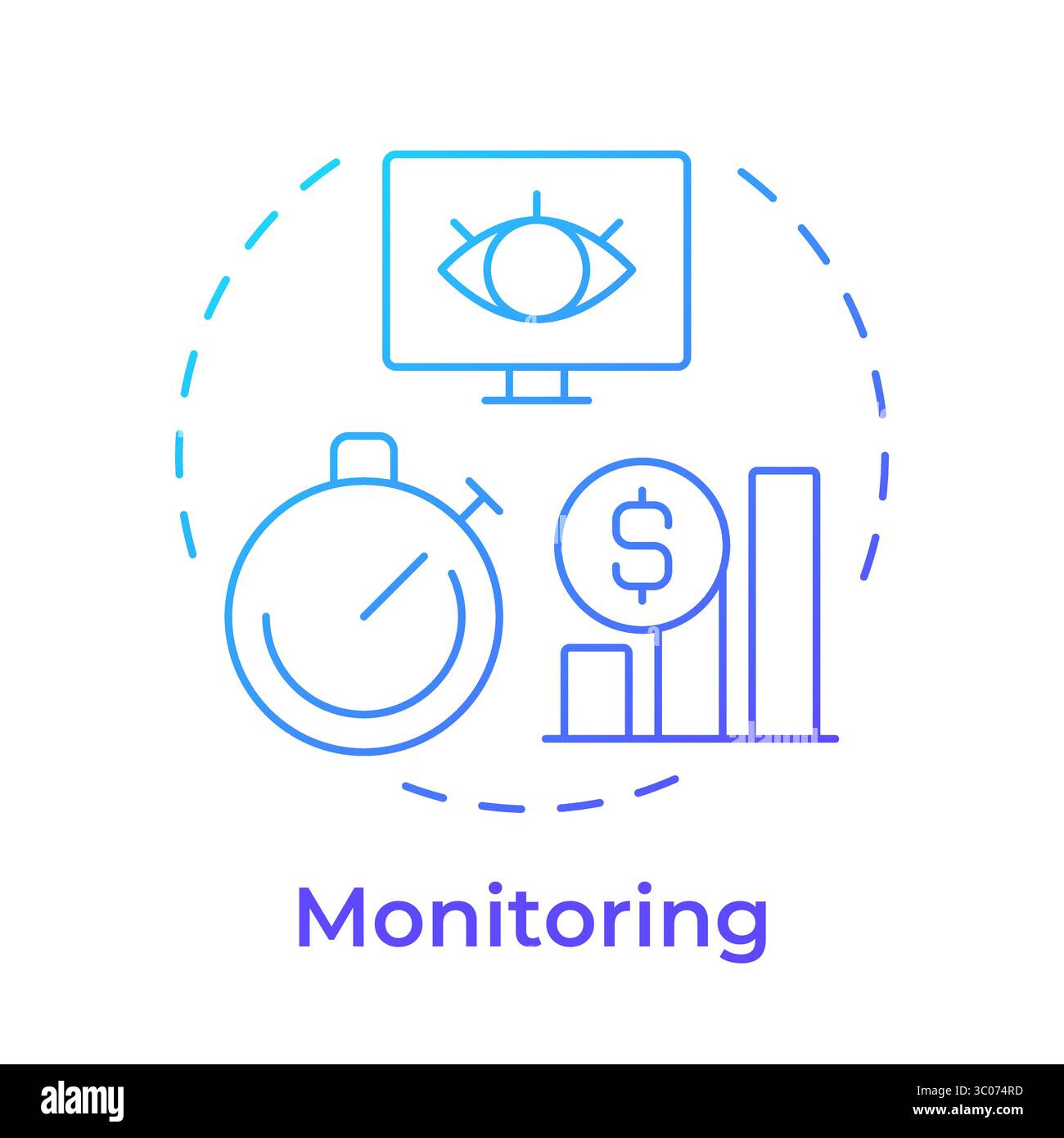 Monitoring blue gradient concept icon Stock Vector Image & Art - Alamy