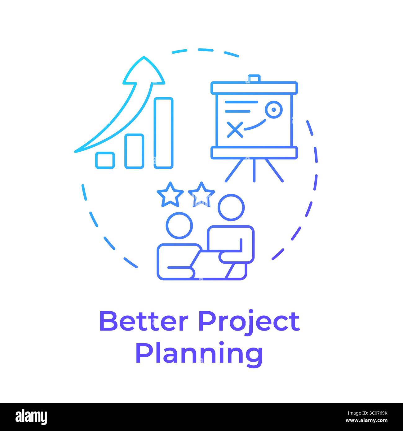 Better project planning blue gradient concept icon Stock Vector