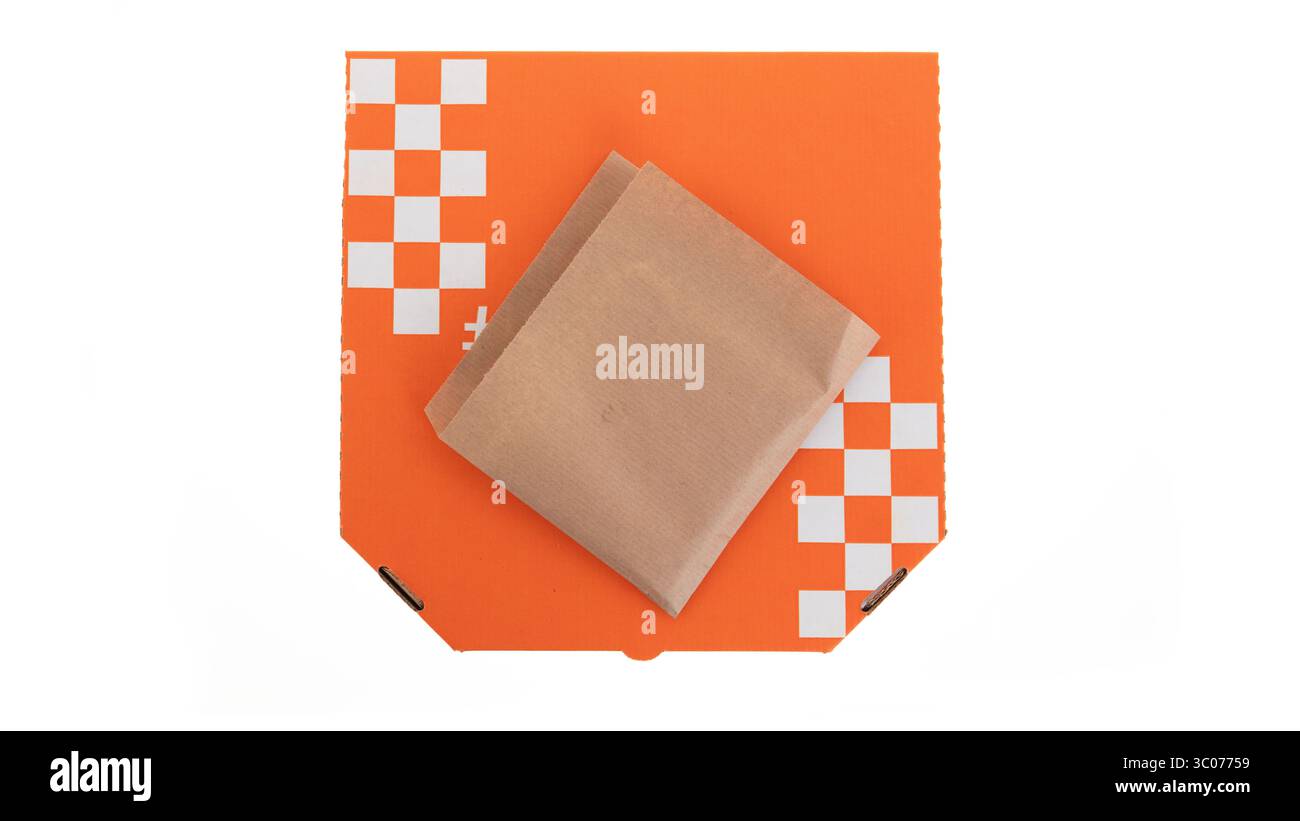 Enjoying pizza delivery with side order Stock Photo