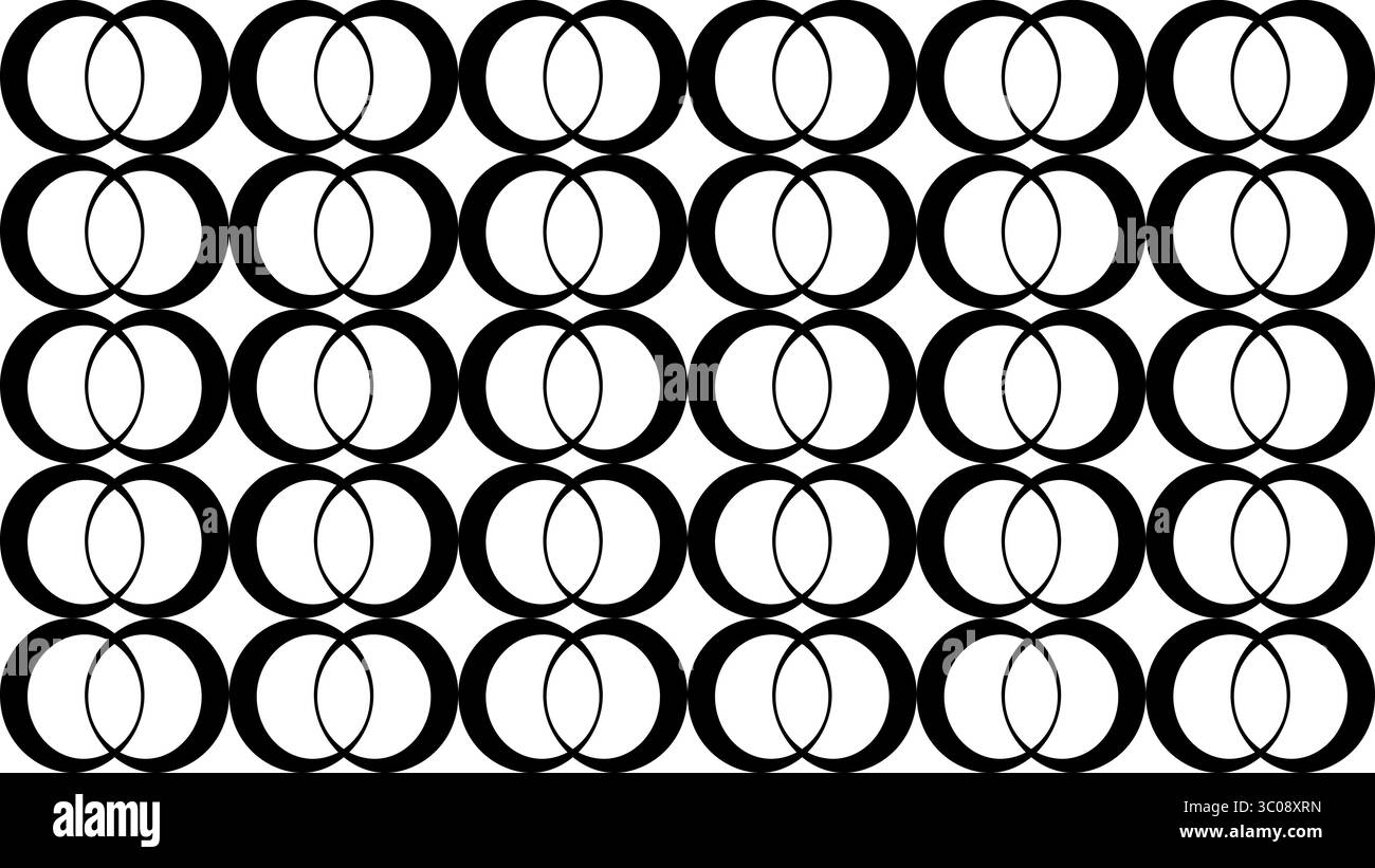 black geometric circles seamless pattern Stock Vector