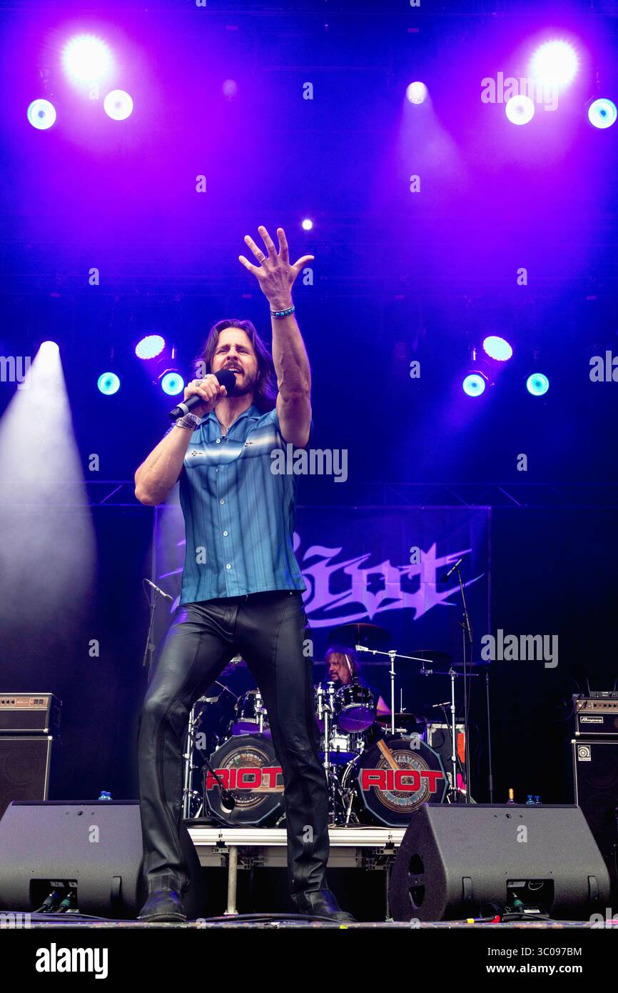 Riot V, singer Todd Michael Hall, performs at Time To Rock Festival ...
