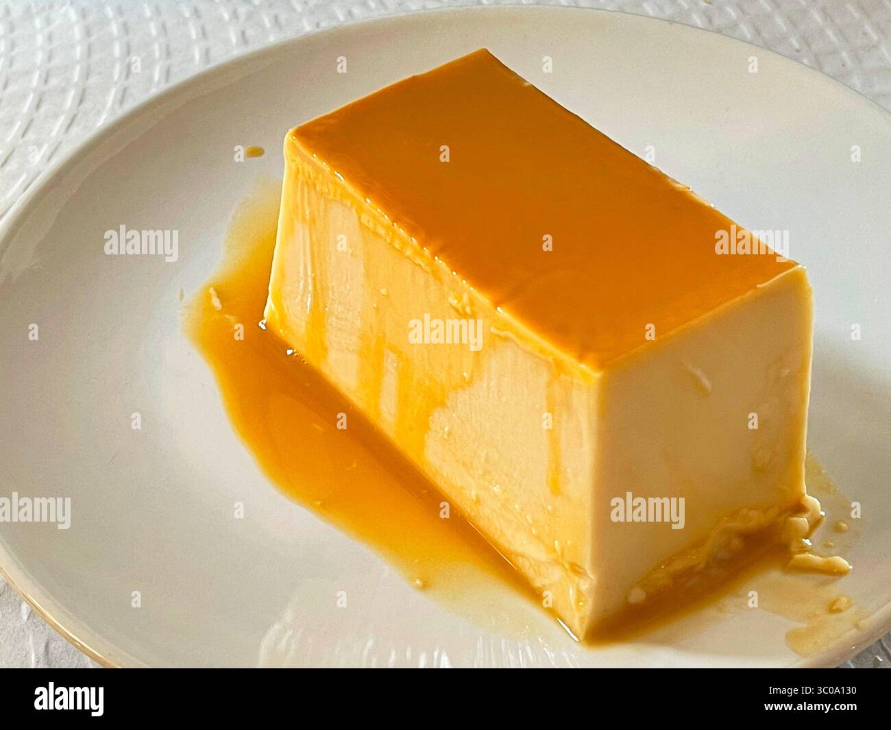Cheese creme caramel. - Smartphone Captured Stock Image