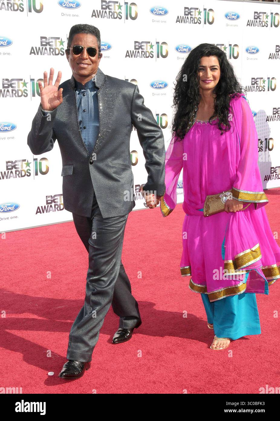 Jermaine Jackson and his wife Halima Rasaid at the 2010 BET Awards held ...