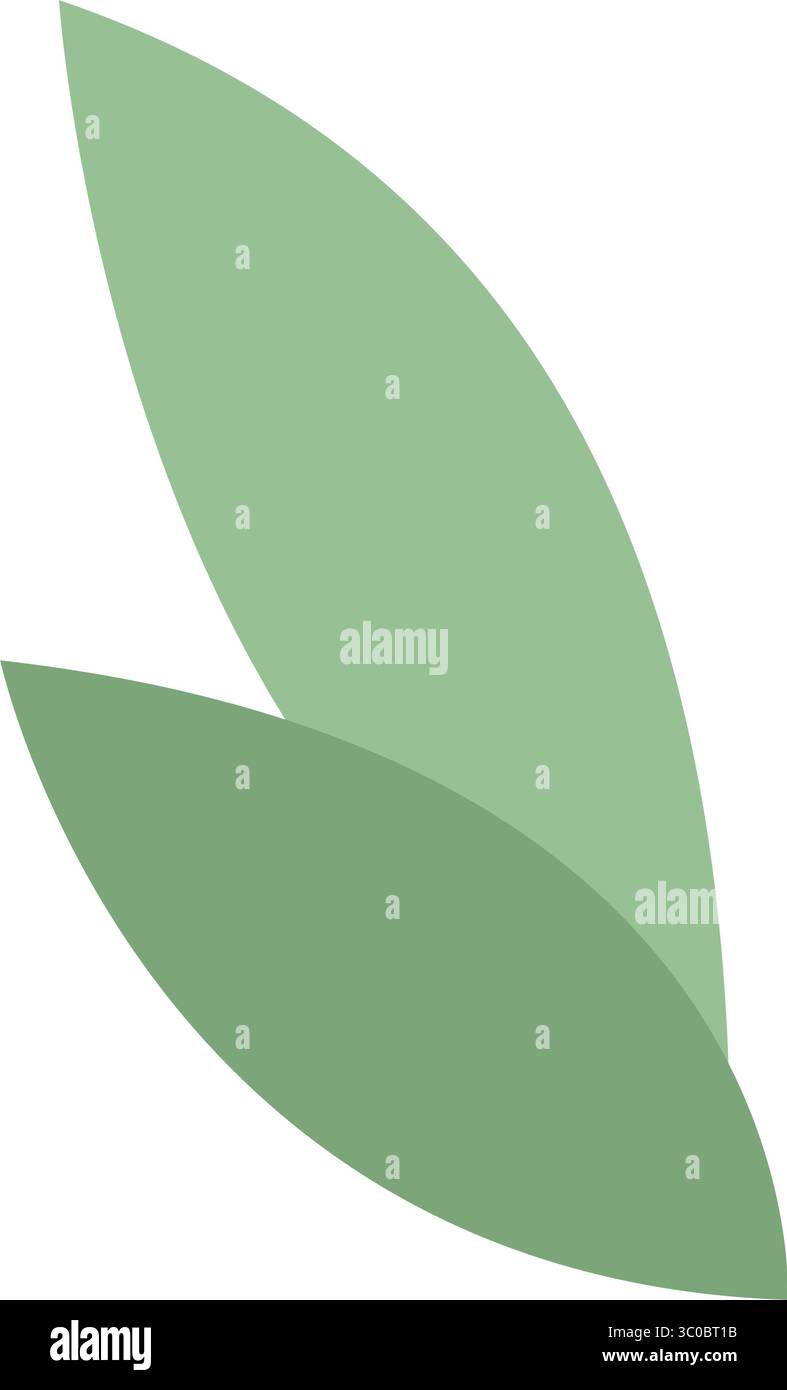 Flat Green Leaves Illustration Icon Stock Vector Image & Art - Alamy