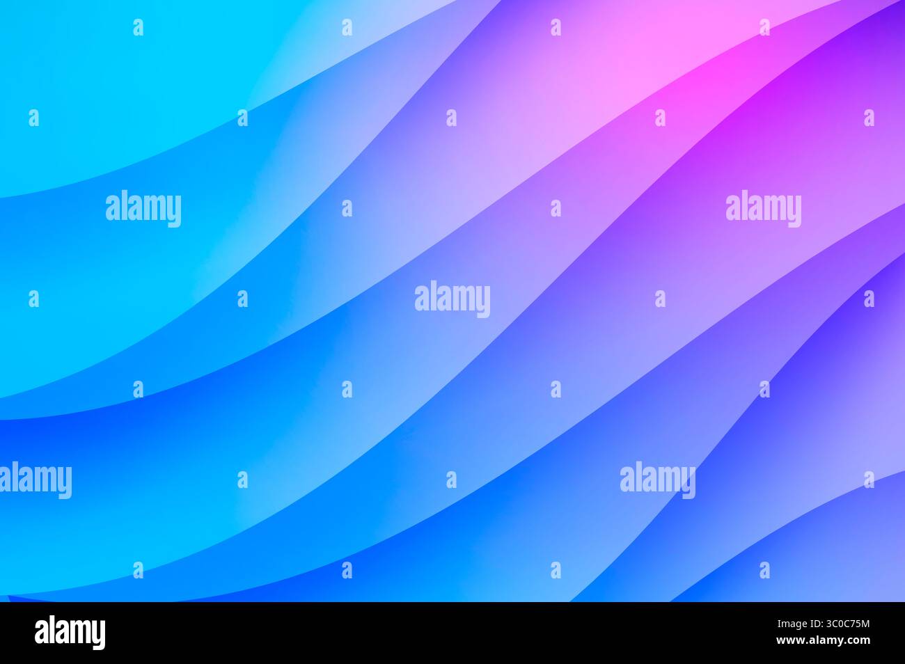 Waves Blue Pink Texture. Elegant Abstract Wave Background with Smooth Curves. Abstract Background Stock Photo