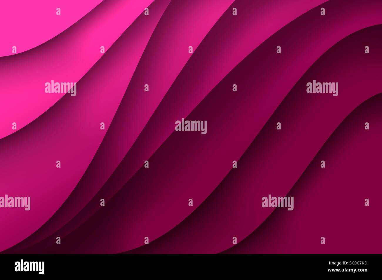 Waves Pink Texture. Elegant Abstract Pink Wave Background with Smooth Curves Stock Photo
