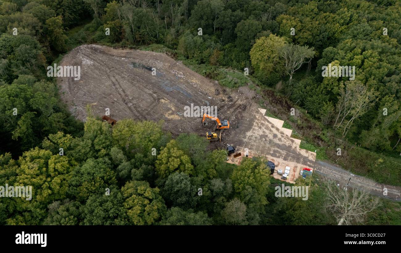A view Hoads Wood in Ashford, Kent, where an operation continues to ...