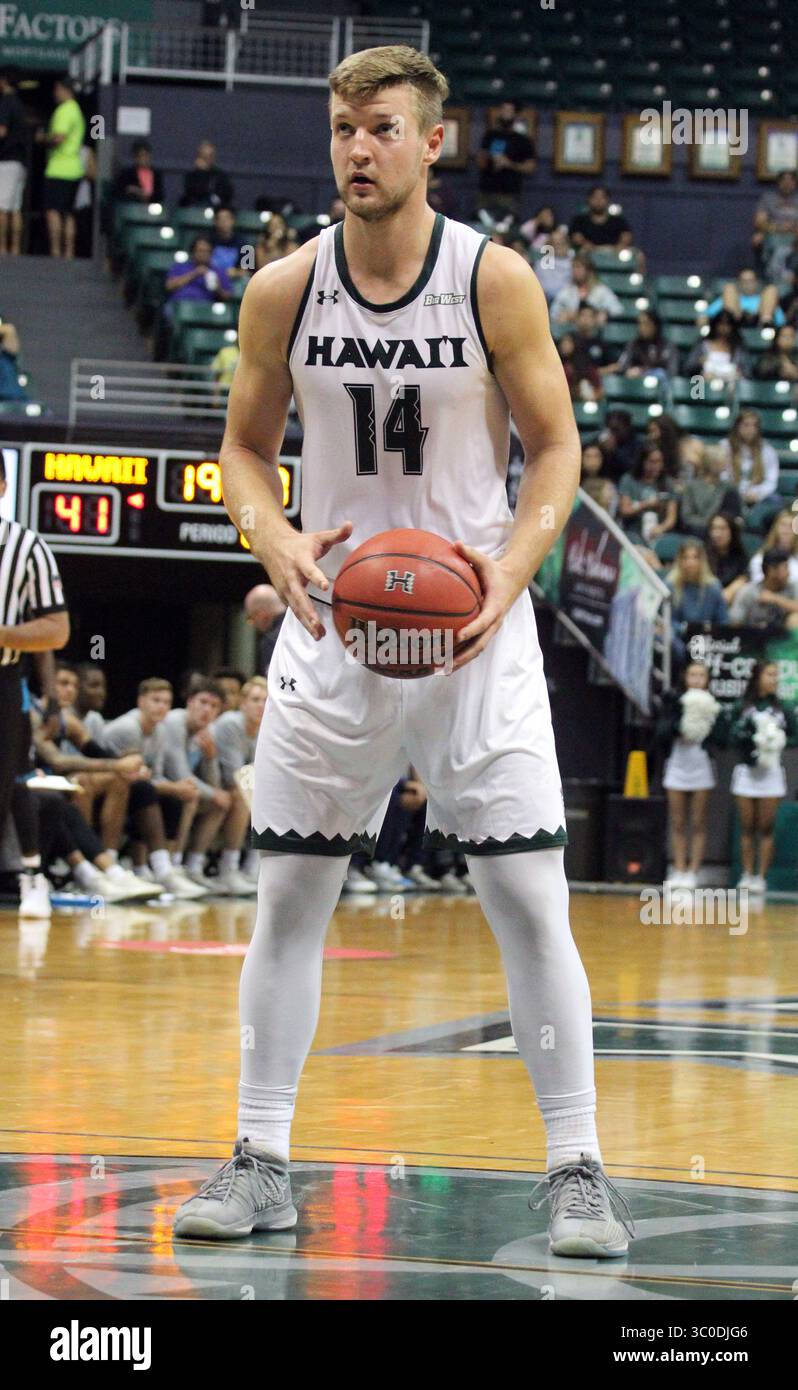 November 2, 2018 - Hawaii Rainbow Warriors forward Zigmars Raimo #14 ...
