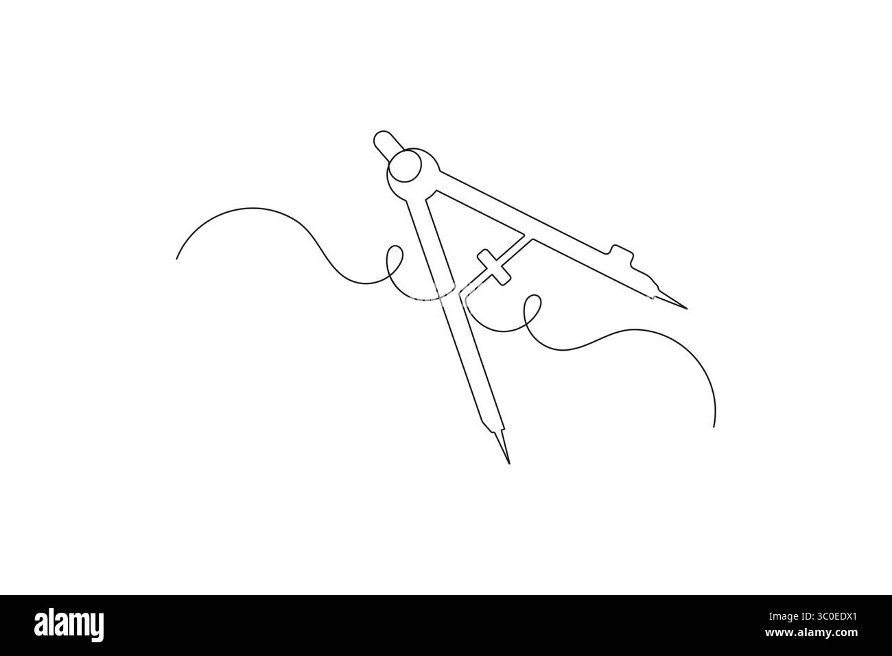 Line Draw For Math Math compass continuous one line drawing minimalist outline vector ...