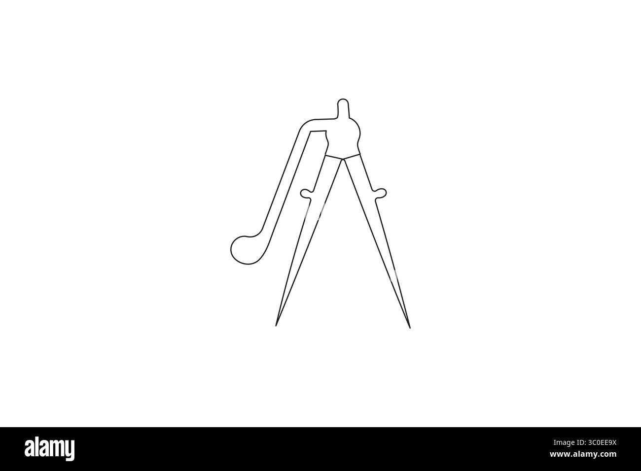 Compasses Math Line Math compass continuous one line drawing minimalist outline vector ...