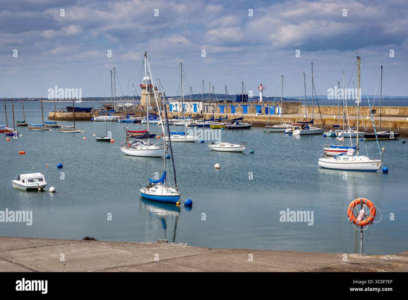 Boats and yachts moored in Howth harbour, Dublin, Ireland Stock Photo