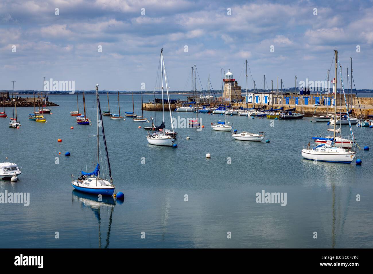 Boats and yachts moored in Howth harbour, Dublin, Ireland Stock Photo