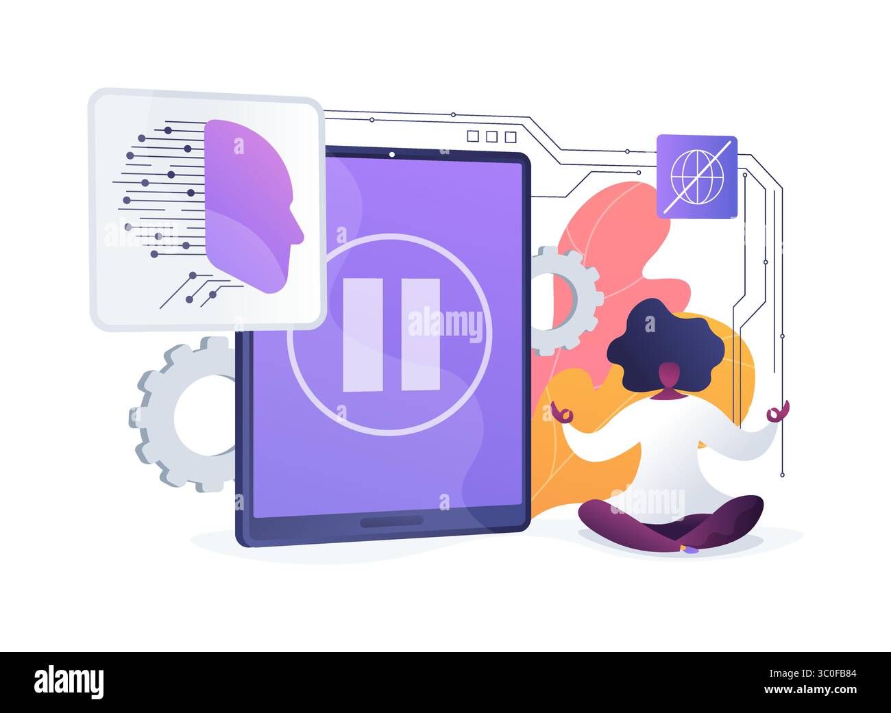 Digital Break Reminder Systems abstract concept vector illustration ...