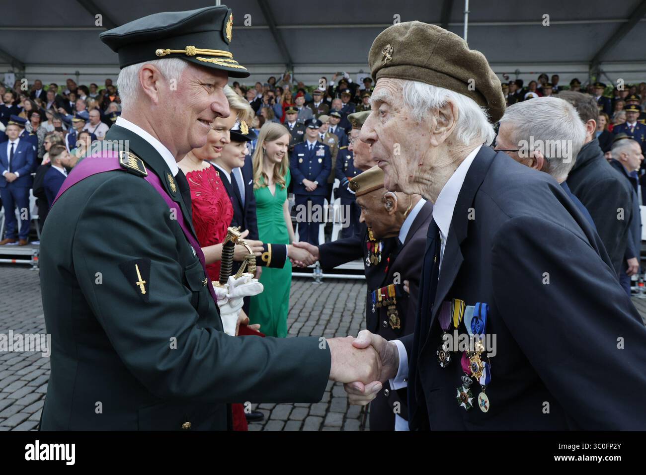 King Philippe - Filip of Belgium, Queen Mathilde of Belgium and shake ...