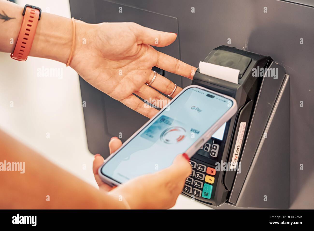 1 June 2025, Belgrade, Serbia: Woman using smartphone to make a ...