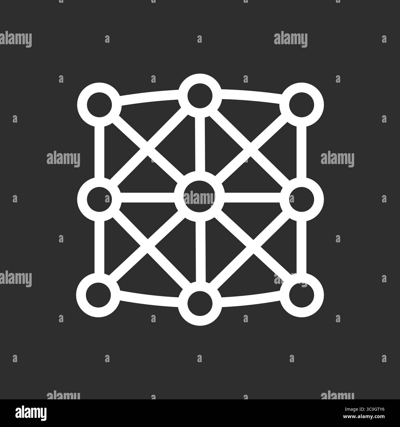 Deep Learning Layers Icon in black and white background – Neural Architecture Technology, Vector sign. Symbol, logo illustration. Vector graphics for Stock Vector