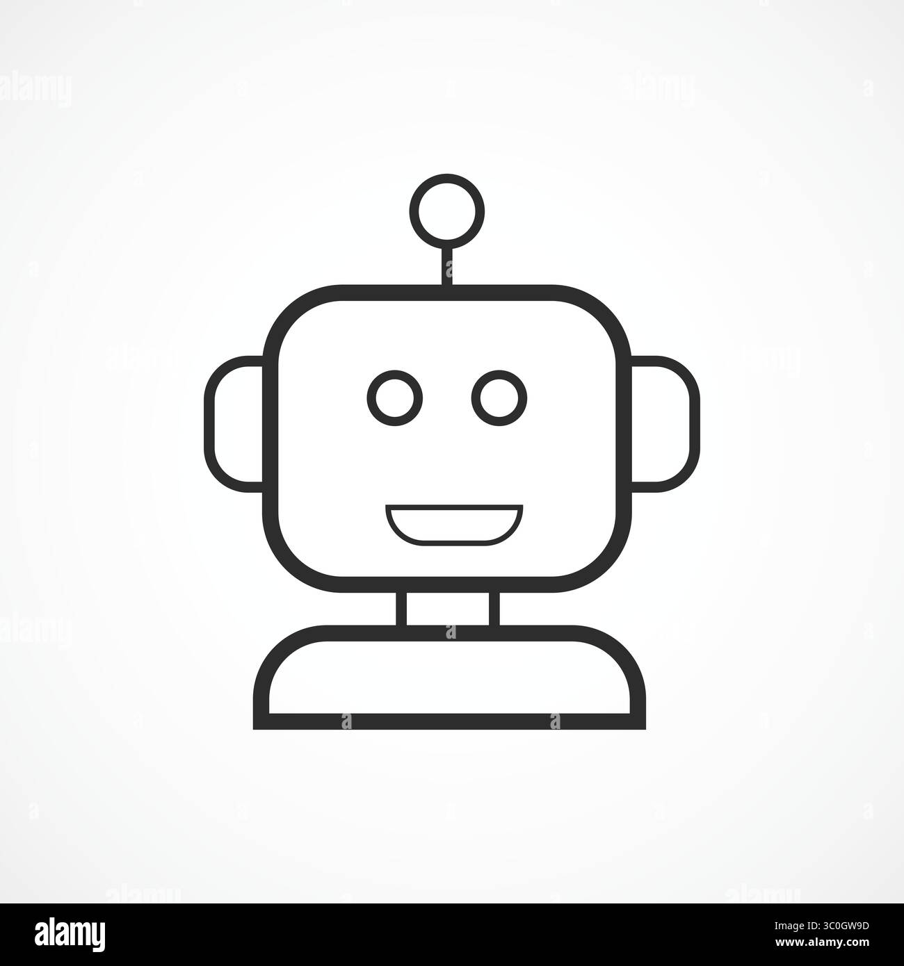 Chatbot Face Outline Icon – Virtual Assistant Bot Communication, Vector sign, Symbol, logo illustration. Vector graphics for Presentation and other Stock Vector