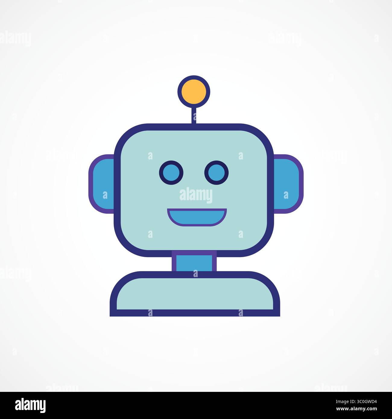 Chatbot Face colorful Icon – Virtual Assistant Bot Communication, Vector sign, Symbol, logo illustration. Vector graphics for Presentation and other Stock Vector