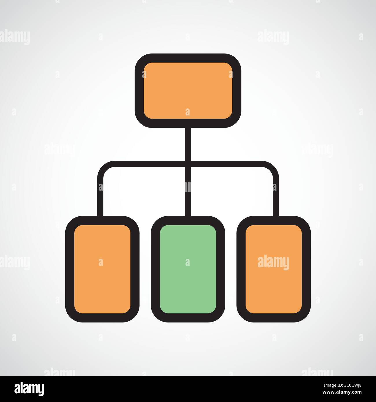 Flow Chart icon – AI Process Workflow Diagram Illustration Stock Vector