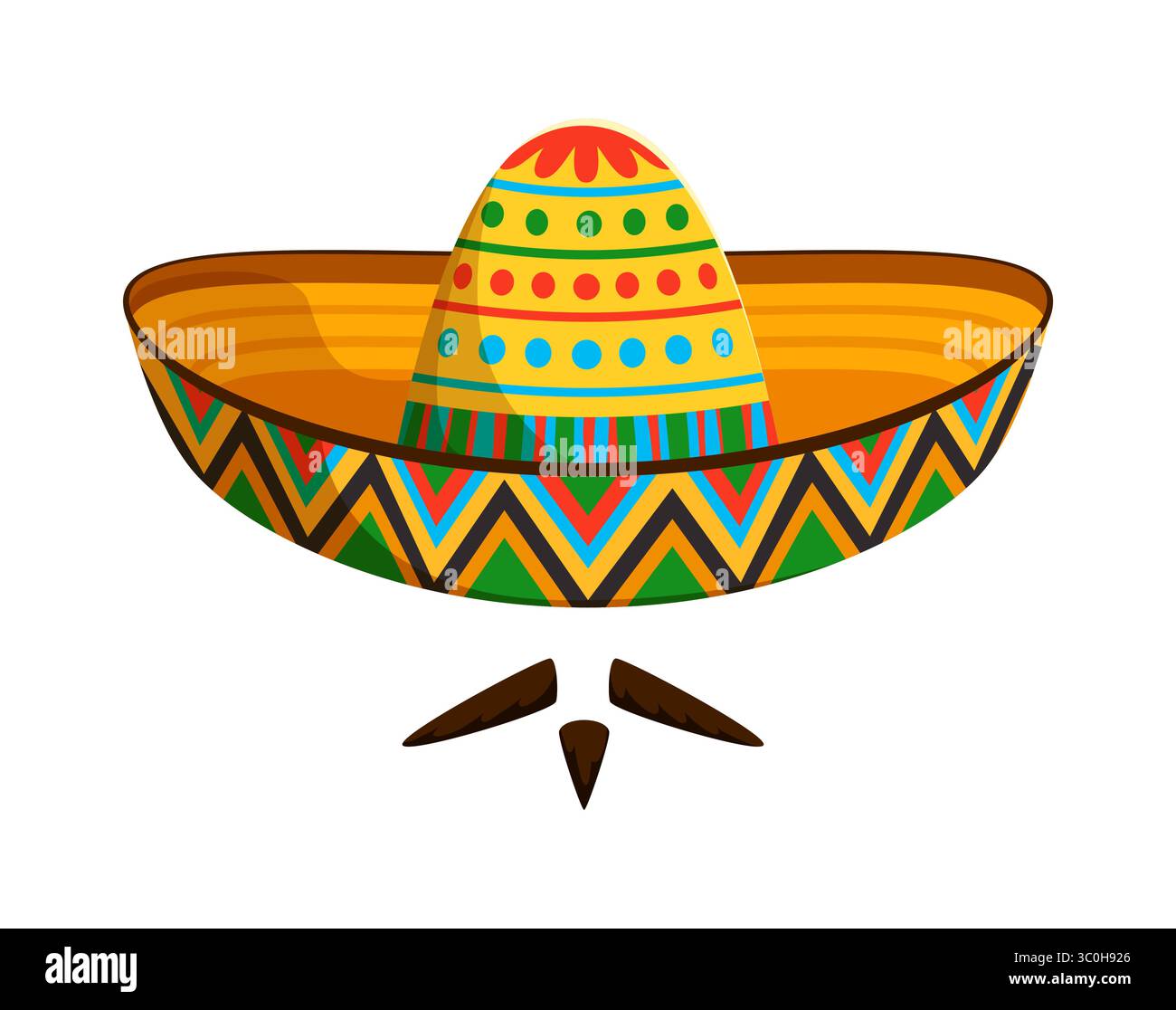 Mexican mariachi sombrero hat with mustaches for fiesta holiday ...