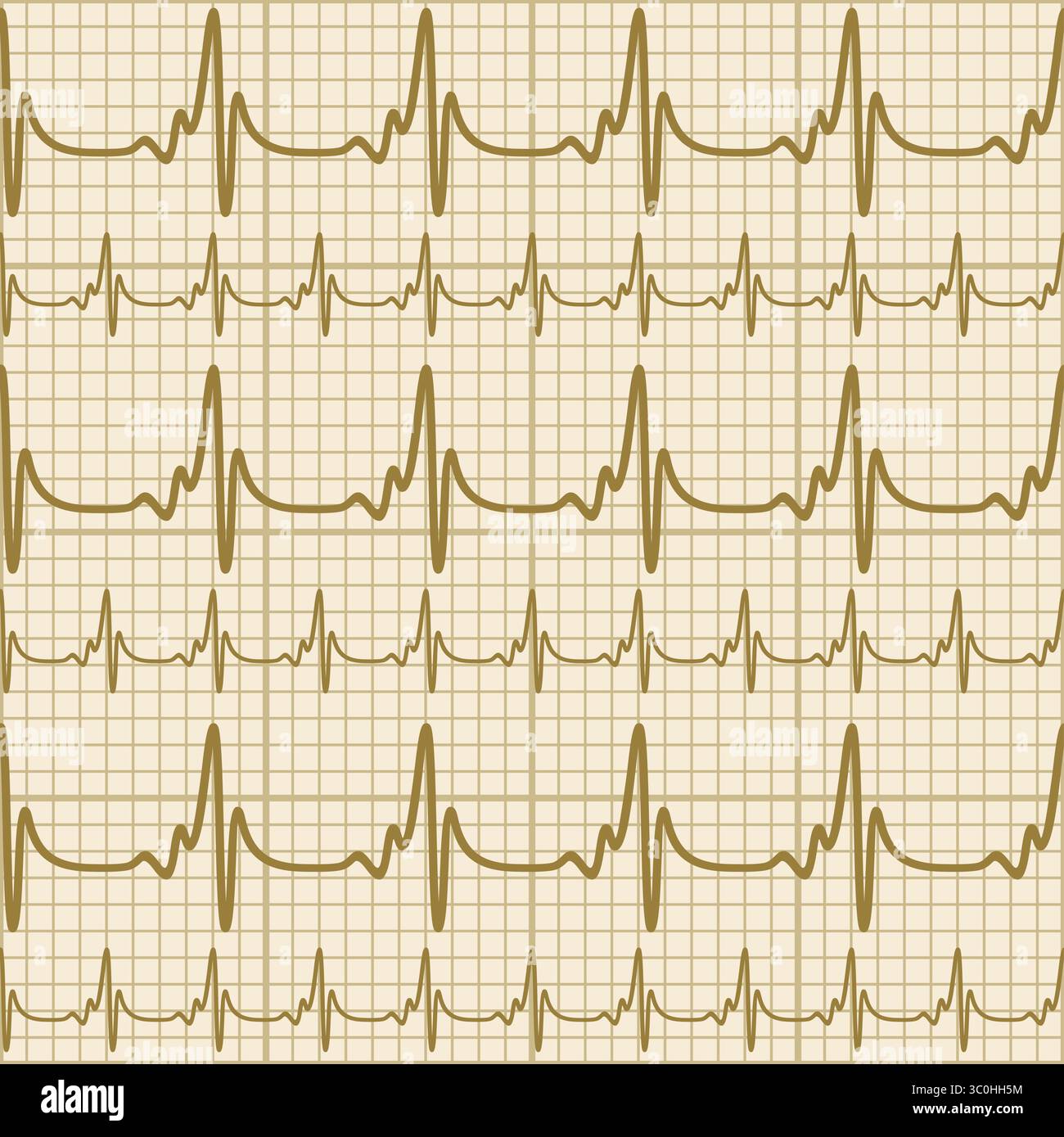 seamless background with cardiogram in beige tones Stock Vector Image ...
