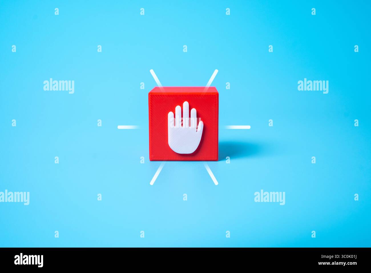 Block with stop symbol. Stop work, stop process. Danger. Halted ...