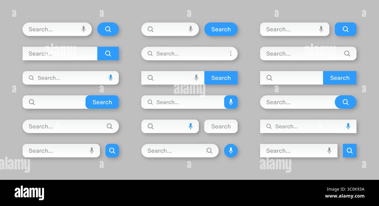 Various search bar templates. Internet browser engine with search box ...