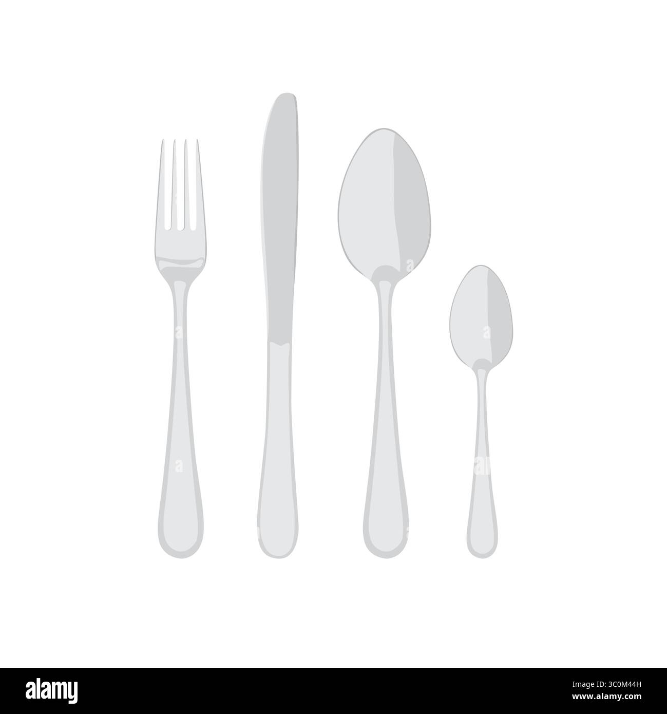 Vector illustration of Cutlery set with Fork, Knife and Spoon Stock ...