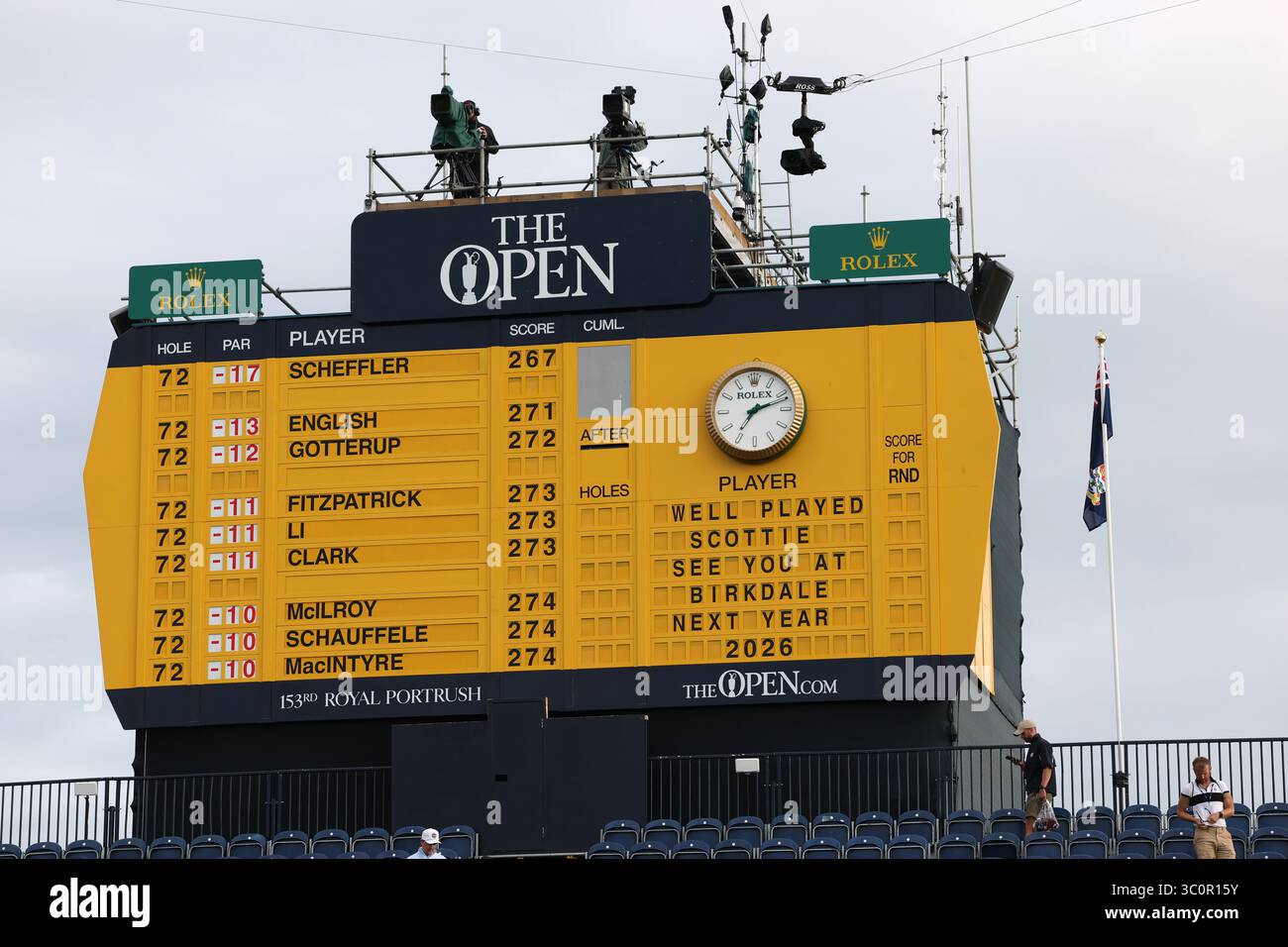 General view of the leaderboard after the day 4 of the 2025 British ...