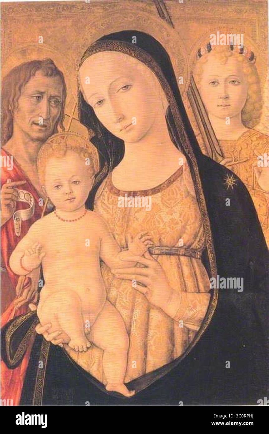 Matteo di Giovanni (c.1430-1495) - Madonna and Child with Saint John ...