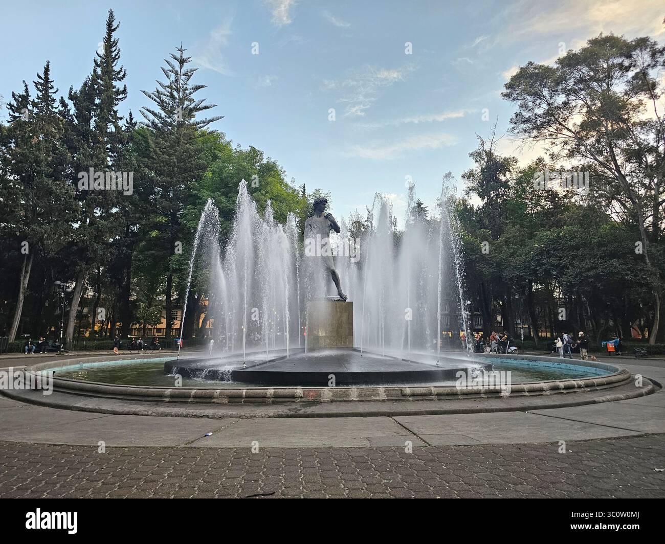 Mexico City, Mexico - Jan 29 2025: The Fountain of David, a replica of ...