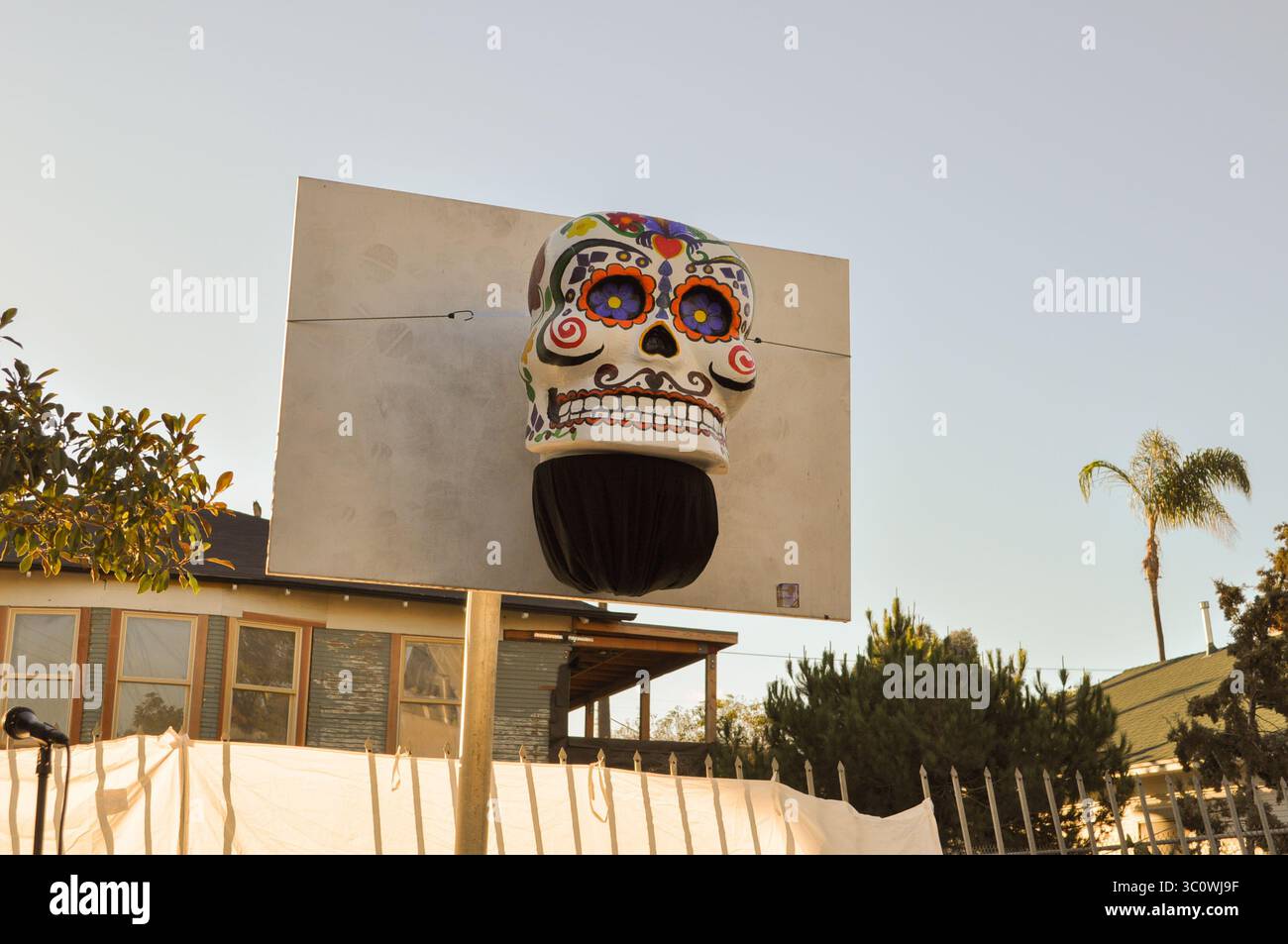 Mexican Folk Art Vintage Day or the Dead Sugar Skull Stock Photo