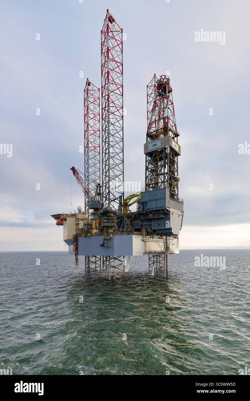 A drilling platform , rig Noble Resolve viev from another vessel ...