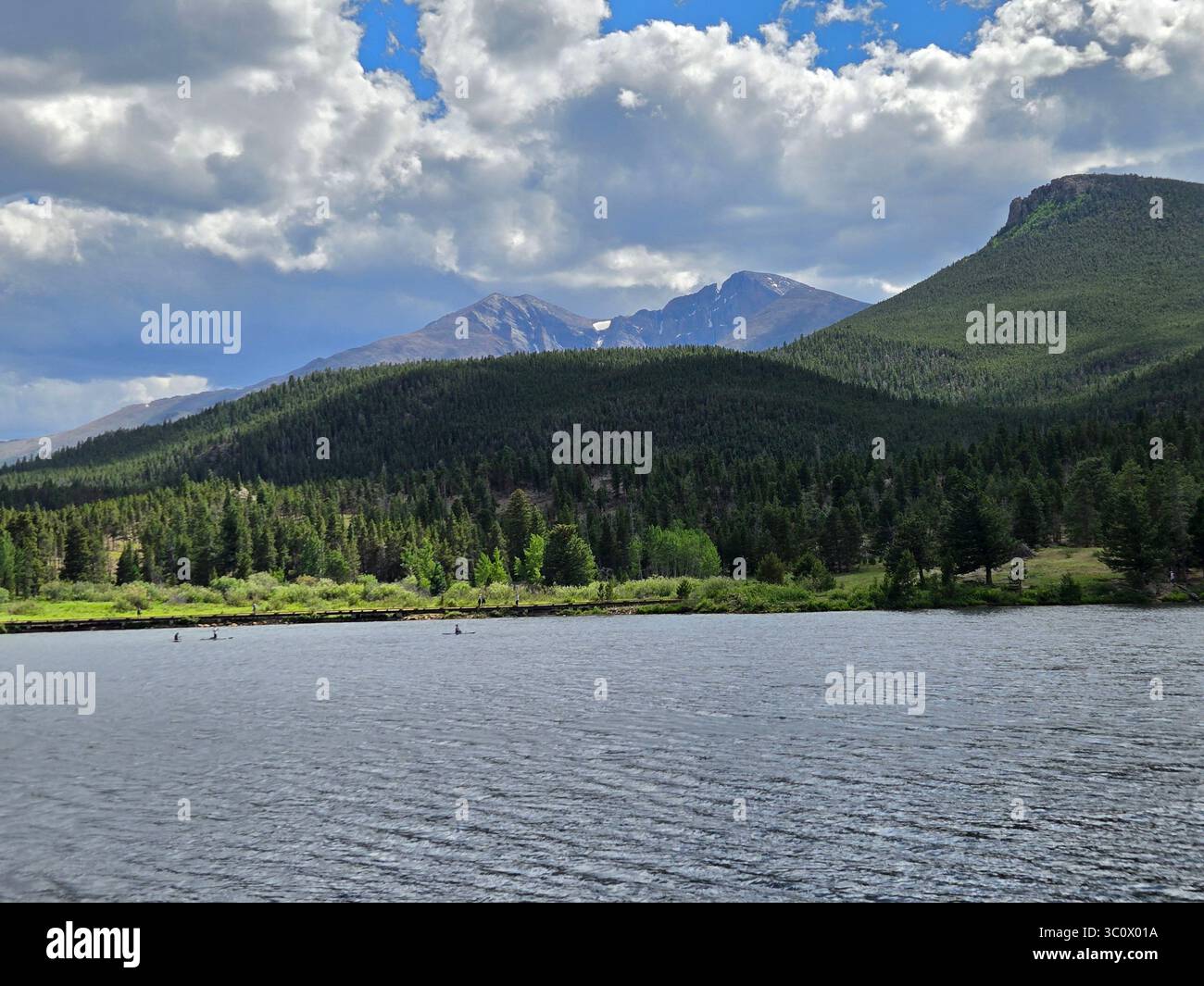 A hike  around Lily Lake- Rocky Mountain National Park, just above Estes Park CO on a warm, summer day. - Smartphone Captured Stock Image