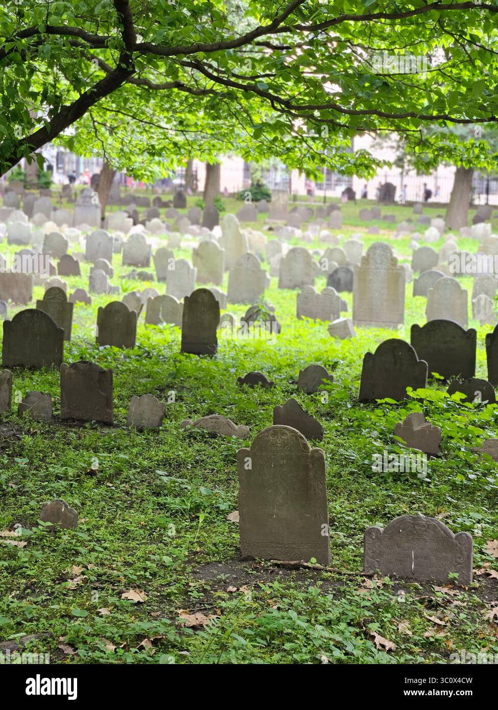 Granary Burying Ground on the Freedom Trail- Boston, MA. The site of Paul Revere's grave - Smartphone Captured Stock Image
