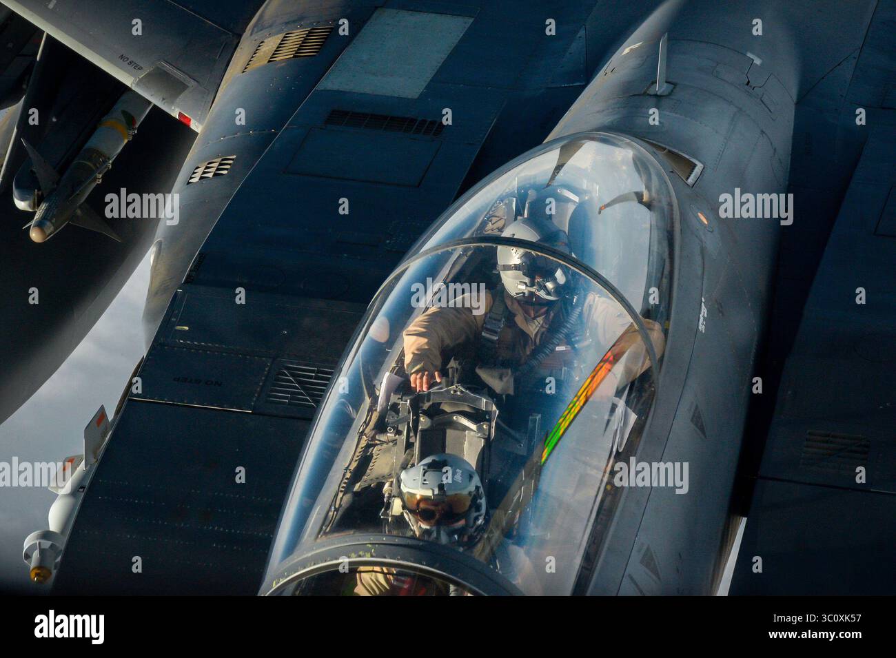March 28, 2017 - Iraq - A F-15E Strike Eagle pilot approaches a KC-10 ...