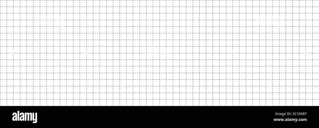 Squared dashed grid seamless pattern. Math paper notebook background. Dashed cross line texture. Squared notebook seamless pattern. Grid paper sheet Stock Vector