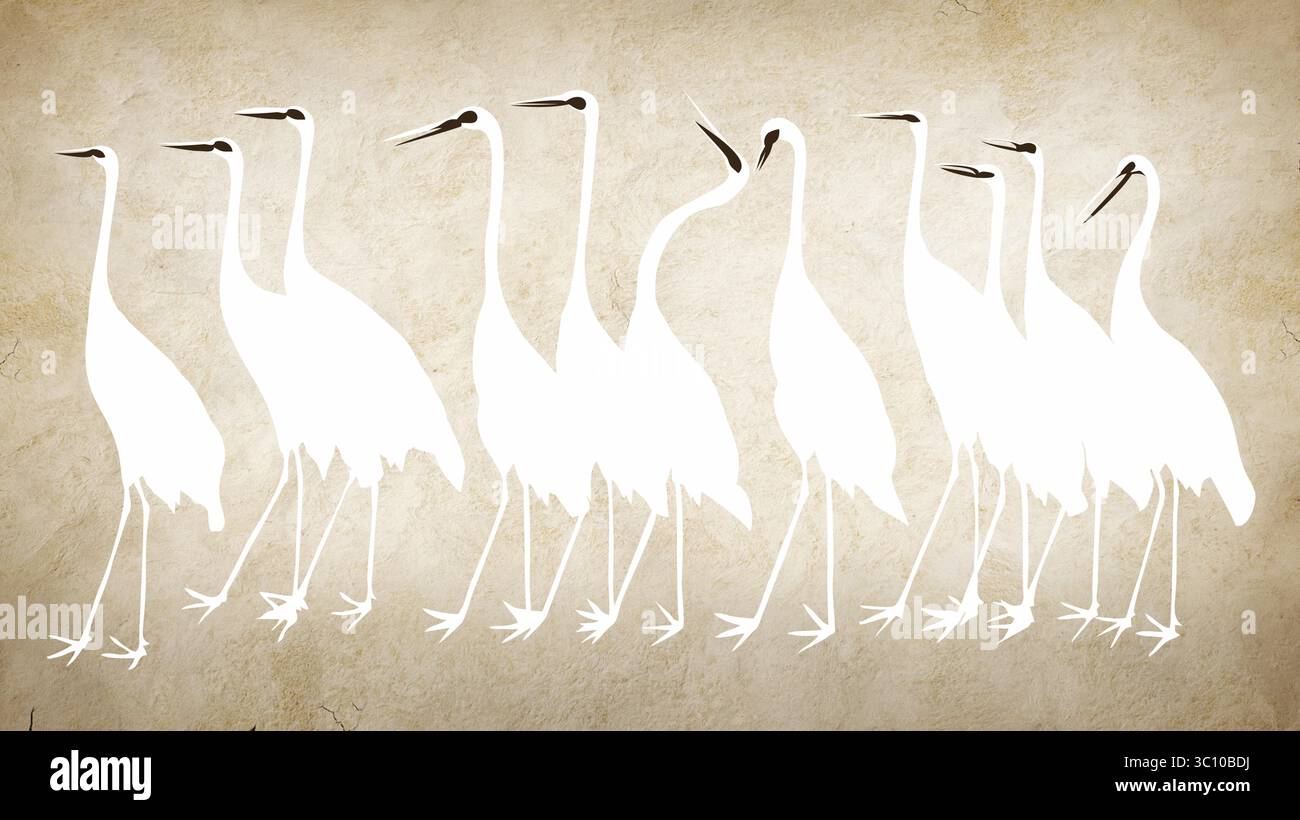 wallpaper for wall décor Interior duck birds Stock Vector