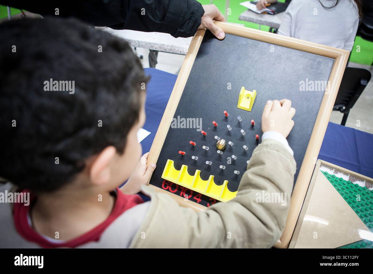Popularisation of science: cognitive test for children Stock Photo