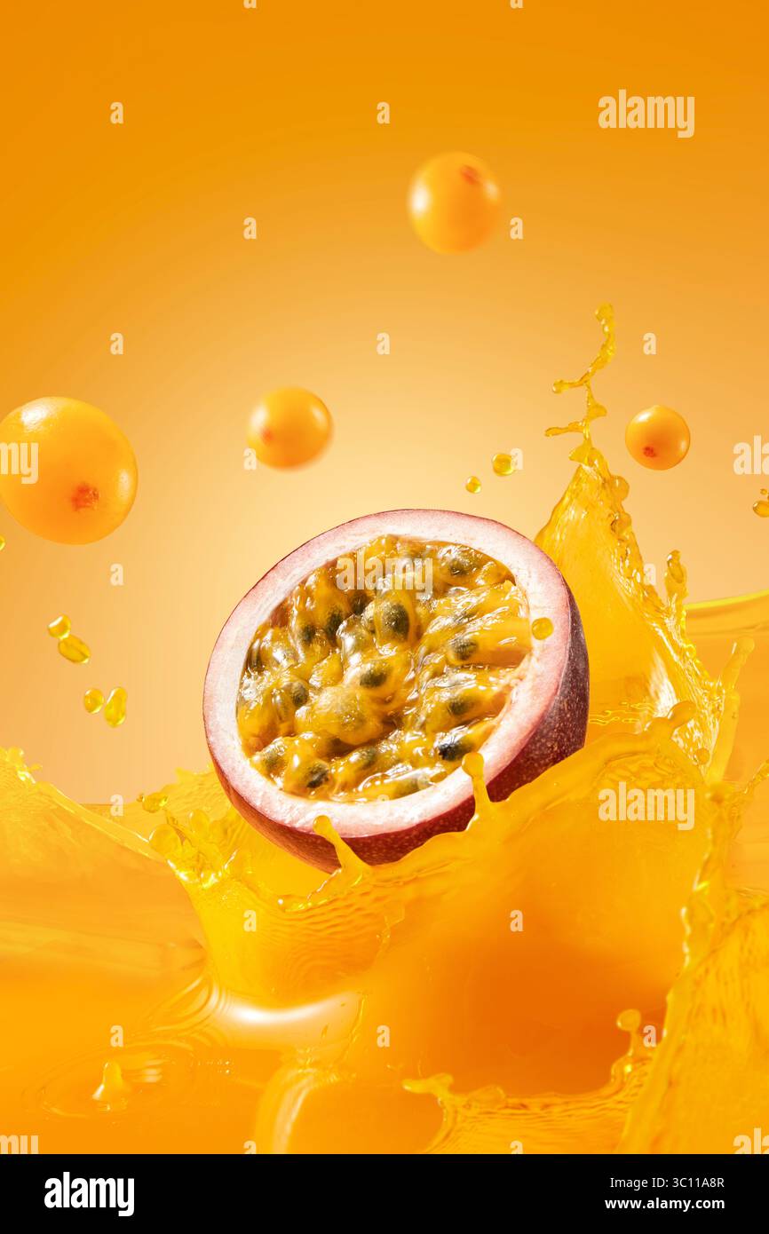 Passion fruit juice splash hi-res stock photography and images - Alamy